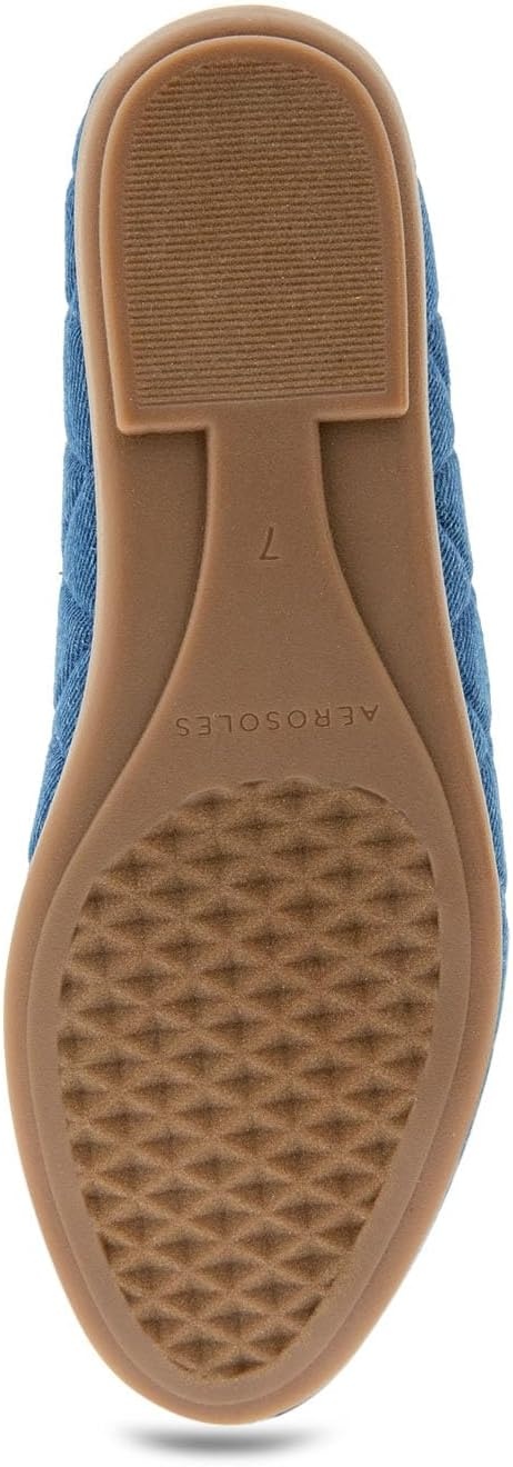 Aerosoles Women’s Betunia Slip-On Loafer with Memory Foam Footbed(Med Blue Quilted Denim)