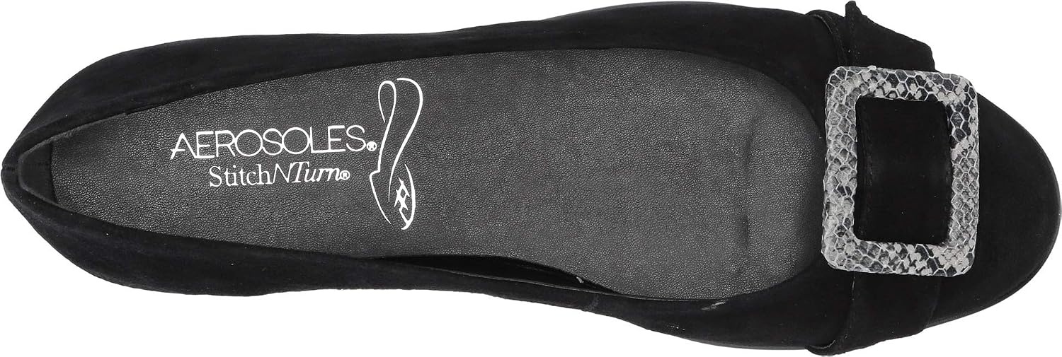 Aerosoles Women’s Big Bet Flats(Black Snake)