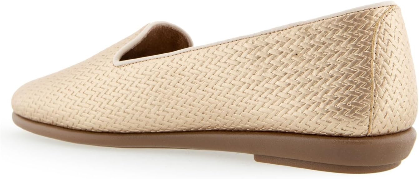 Aerosoles Women’s Betunia Slip-On Loafer with Memory Foam Footbed(Soft Gold Pu)