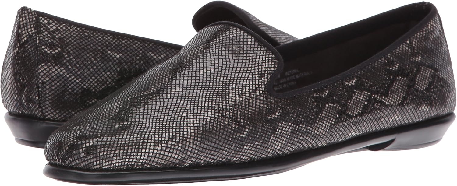 Aerosoles Women’s Betunia Slip-On Loafer with Memory Foam Footbed(Black Snake)