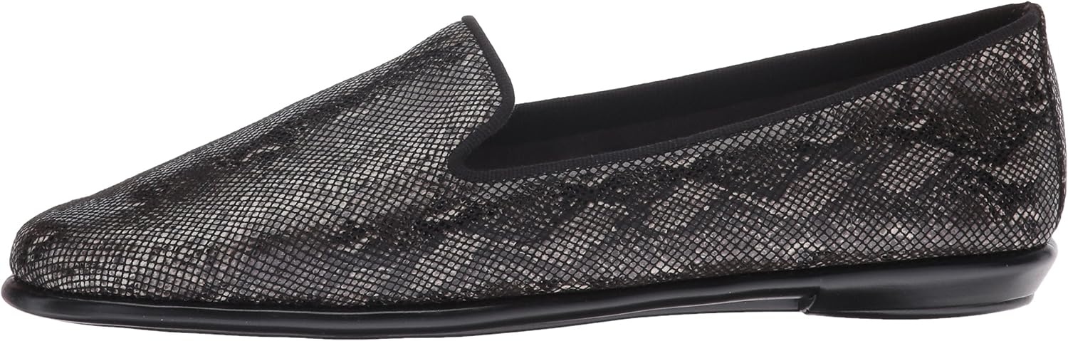 Aerosoles Women’s Betunia Slip-On Loafer with Memory Foam Footbed(Black Snake)