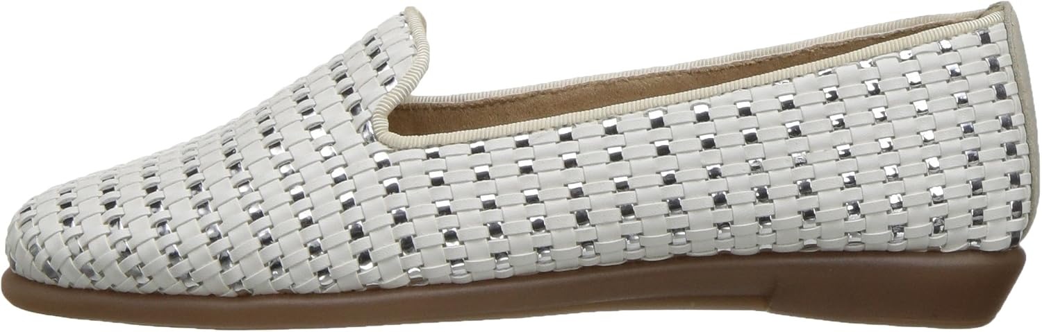Aerosoles Women’s Betunia Slip-On Loafer with Memory Foam Footbed(White)