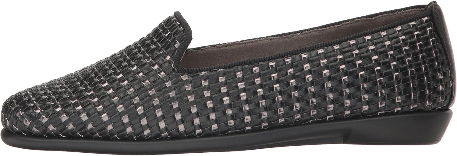 Aerosoles Women’s Betunia Slip-On Loafer with Memory Foam Footbed(Blk Met Combo)