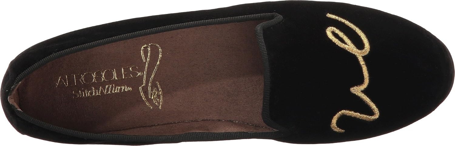 Aerosoles Women’s Betunia Slip-On Loafer with Memory Foam Footbed(Black Velvet Love)