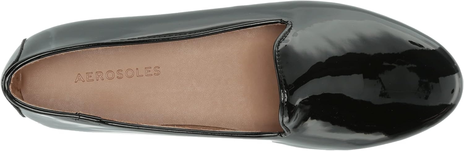 Aerosoles Women’s Betunia Slip-On Loafer with Memory Foam Footbed(Black Patent)