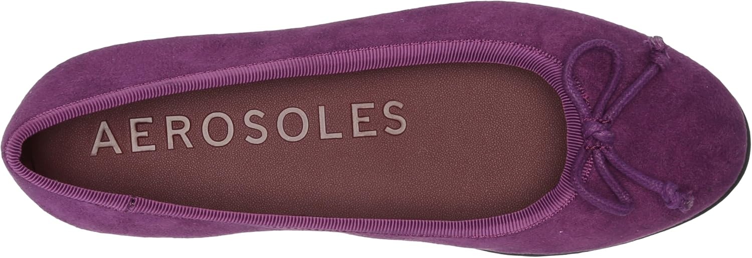 Aerosoles Women’s Homebet Flats(Dark Purple Faux Suede)
