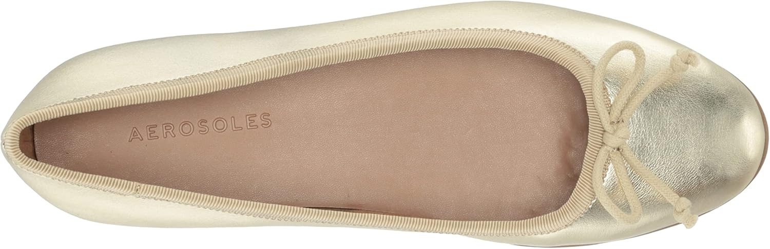 Aerosoles Women’s Homebet Flats(Soft Gold Pu)