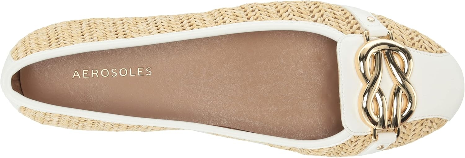 Aerosoles Women’s Big Bet Flats(Natural Combo Raffia)