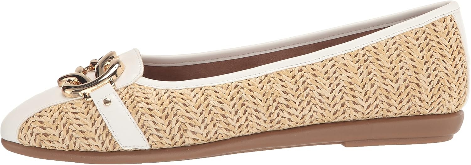Aerosoles Women’s Big Bet Flats(Natural Combo Raffia)