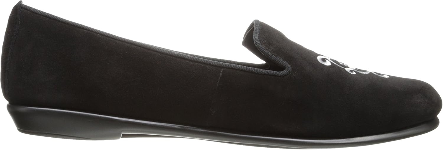Aerosoles Women’s Betunia Slip-On Loafer with Memory Foam Footbed(Black/Silver)