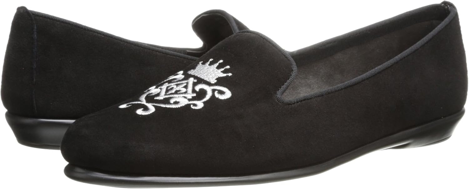 Aerosoles Women’s Betunia Slip-On Loafer with Memory Foam Footbed(Black/Silver)
