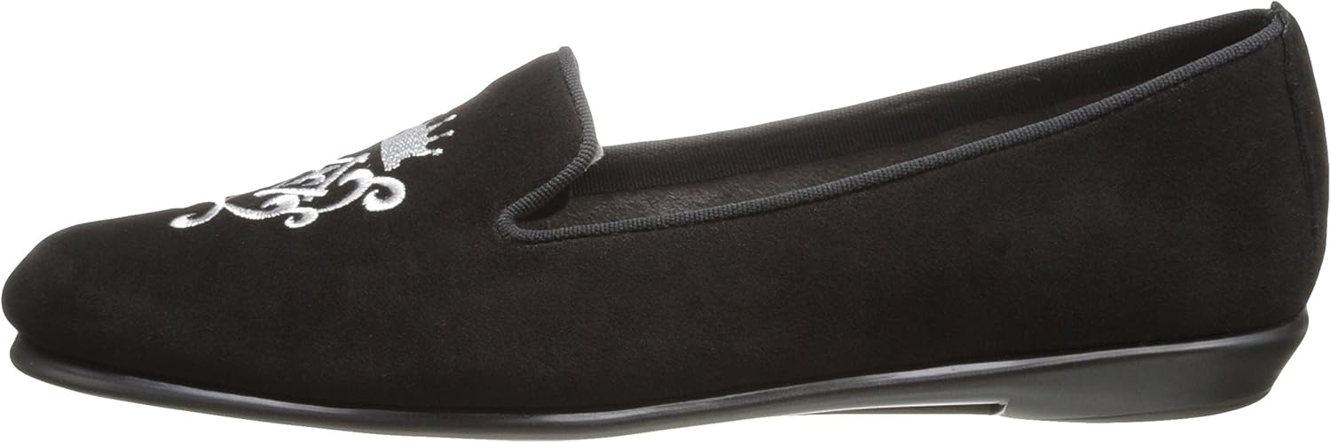 Aerosoles Women’s Betunia Slip-On Loafer with Memory Foam Footbed(Black/Silver)