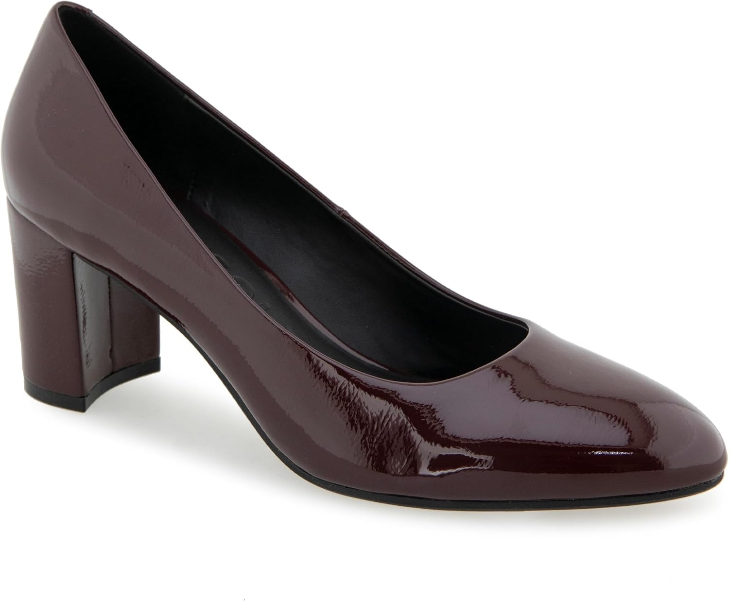 Aerosoles Women’s Betsy Pumps(Merlot Crinkle Patent Faux Leather)