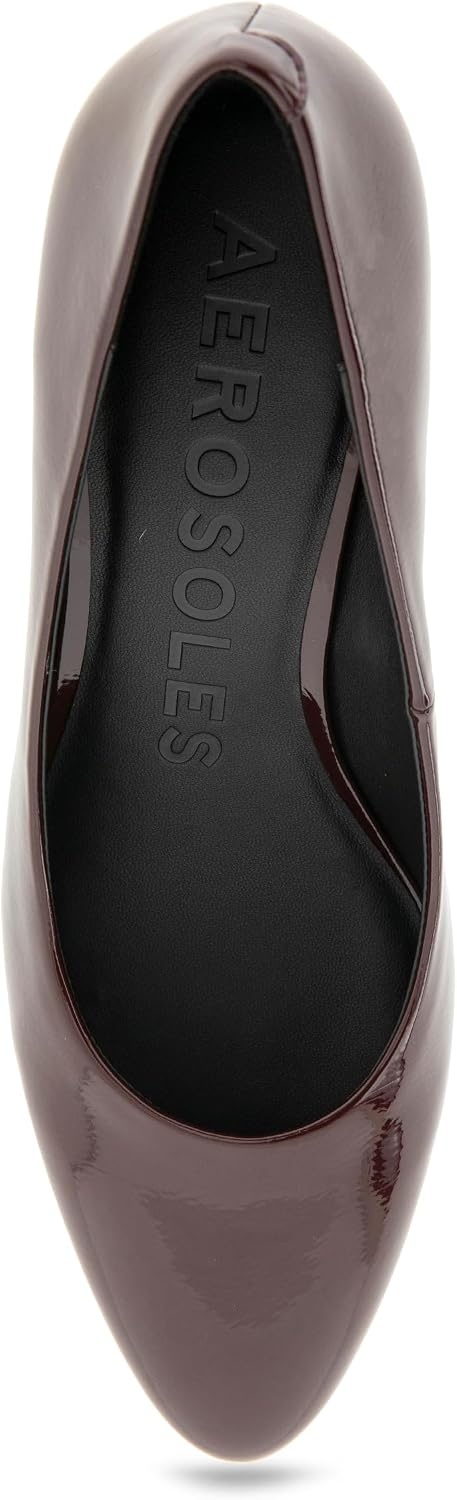 Aerosoles Women’s Betsy Pumps(Merlot Crinkle Patent Faux Leather)