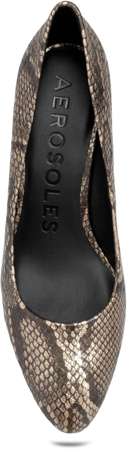 Aerosoles Women’s Betsy Pumps(Champagne Snake Print)
