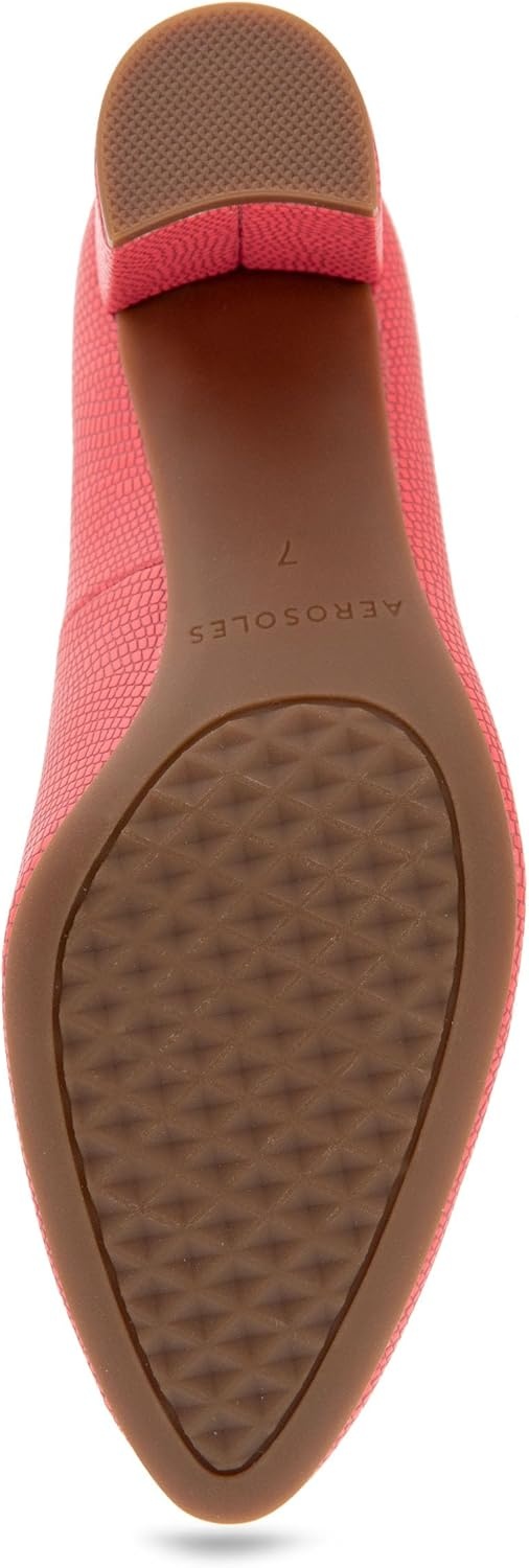 Aerosoles Women’s Betsy Pumps(Coral Lizard Embossed Faux Leather)