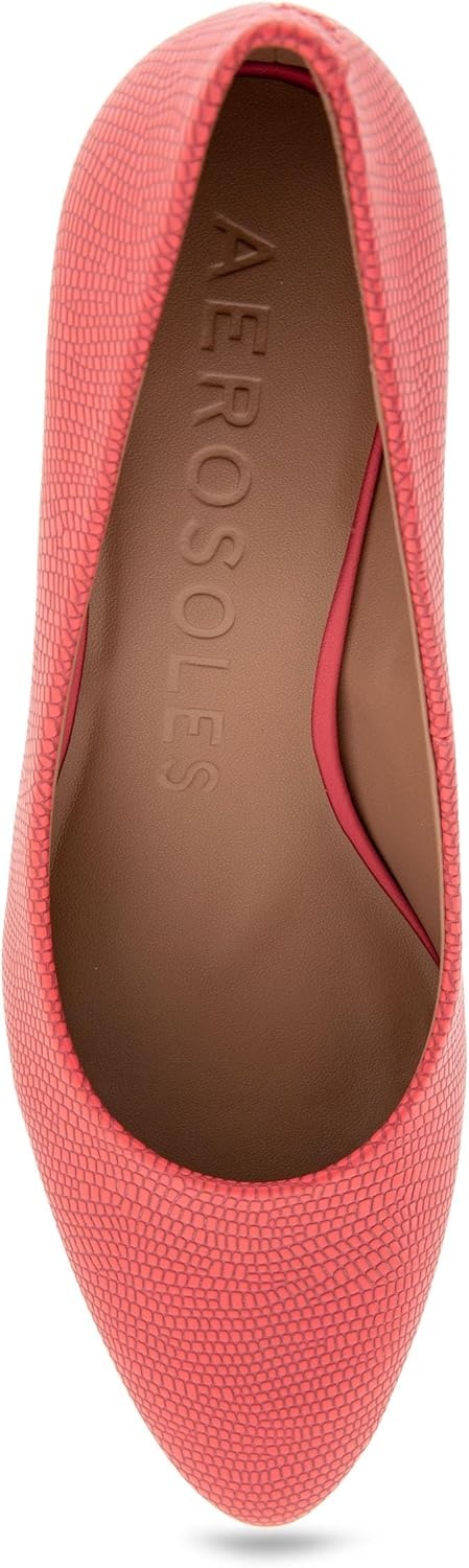 Aerosoles Women’s Betsy Pumps(Coral Lizard Embossed Faux Leather)
