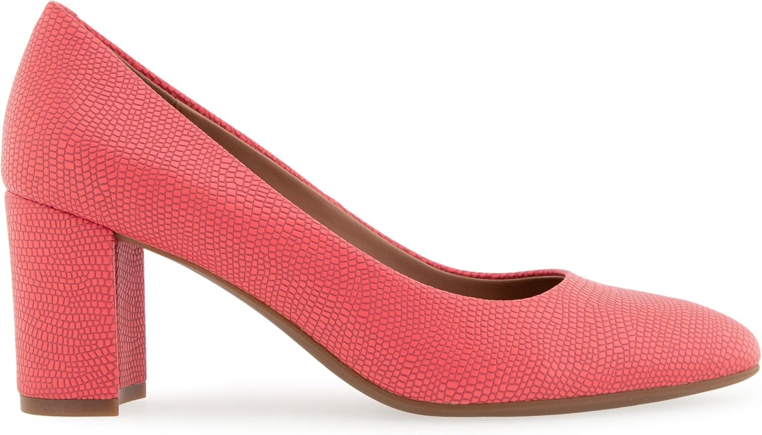 Aerosoles Women’s Betsy Pumps(Coral Lizard Embossed Faux Leather)