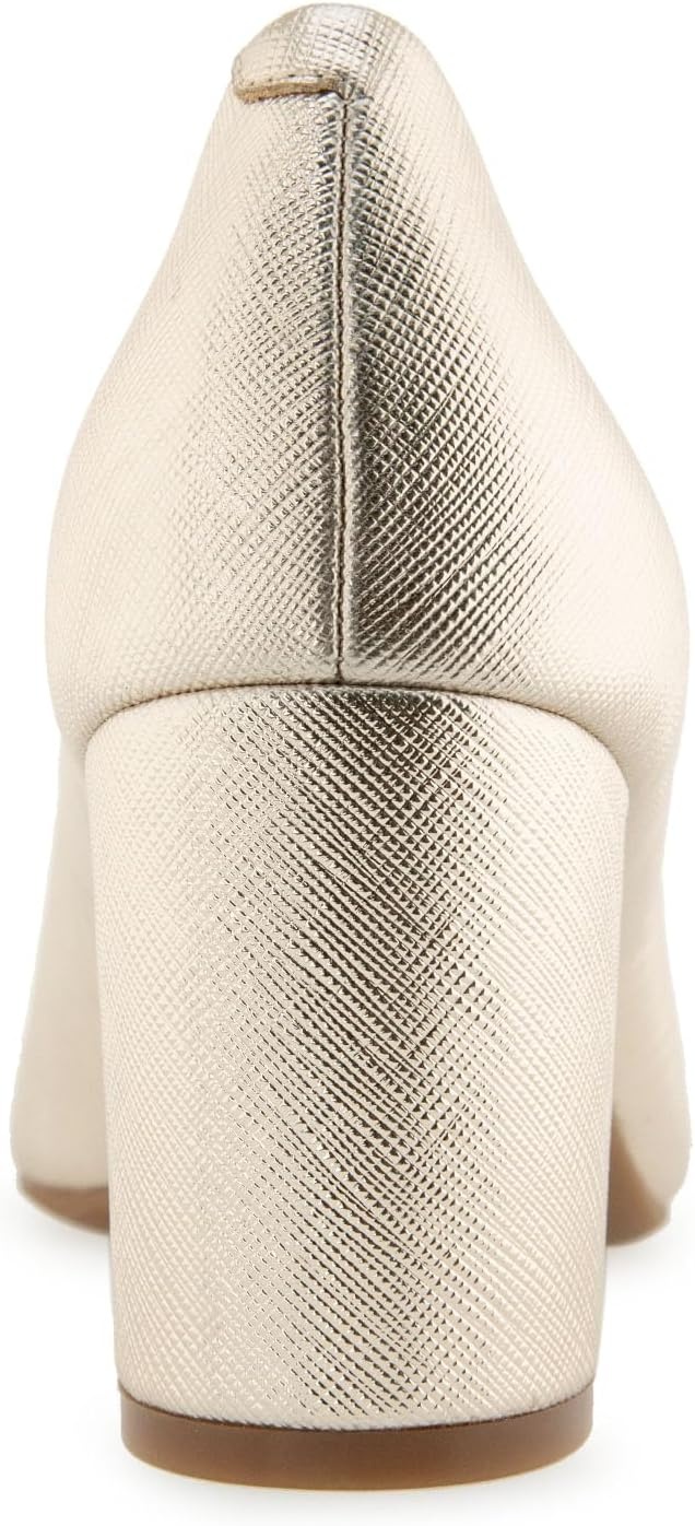 Aerosoles Women’s Betsy Pumps(Gold Metallic Textured Faux Leather)