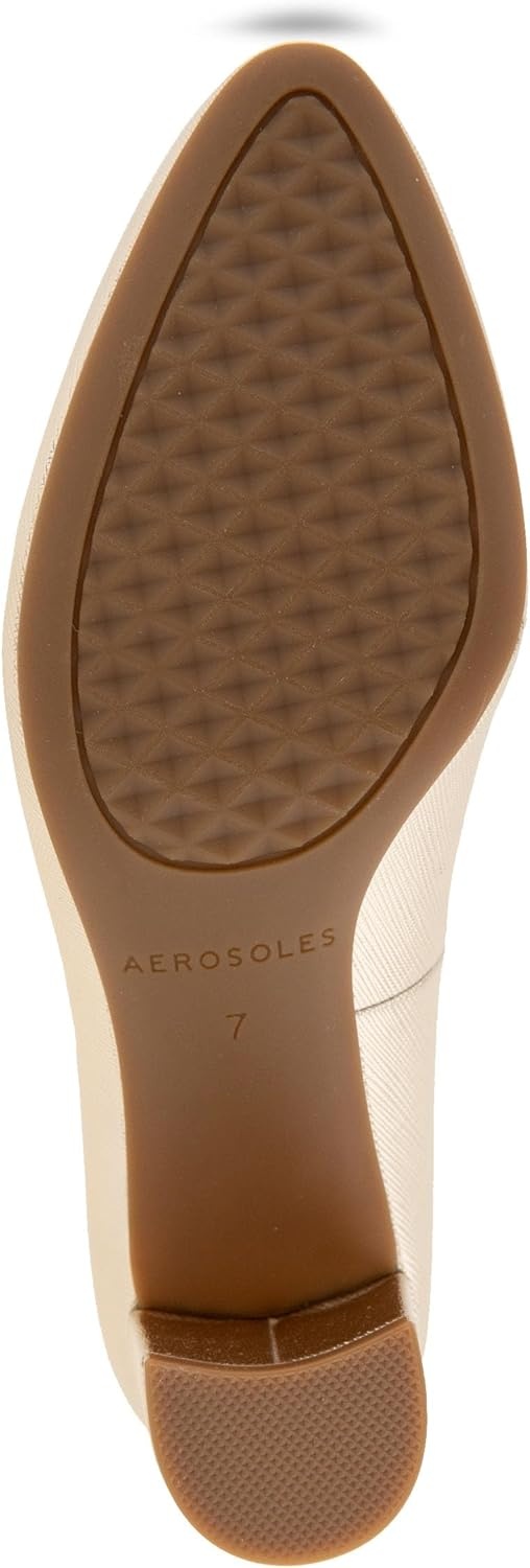Aerosoles Women’s Betsy Pumps(Gold Metallic Textured Faux Leather)