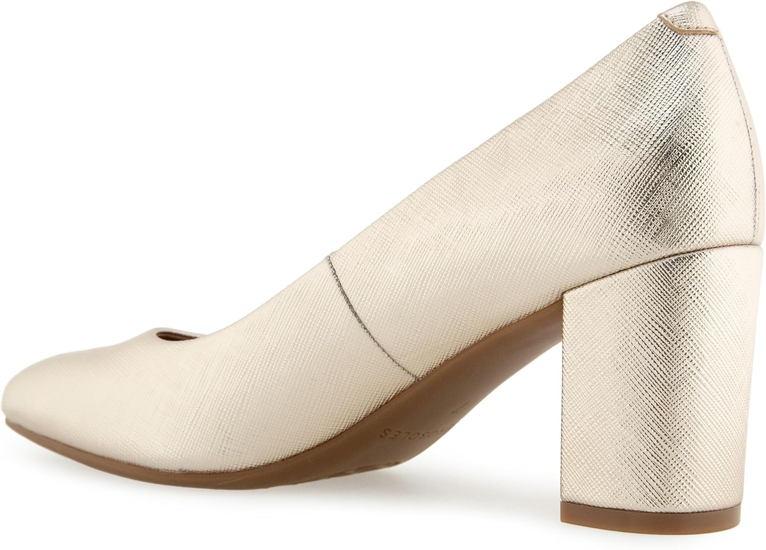 Aerosoles Women’s Betsy Pumps(Gold Metallic Textured Faux Leather)