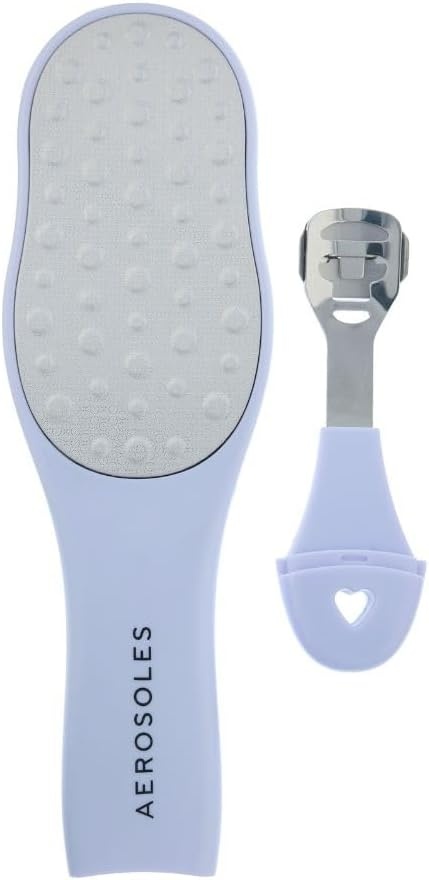Aerosoles Double-Sided Foot File with Foot Scraper – Stainless Steel Pedicure Tool for Soft, Smooth Feet