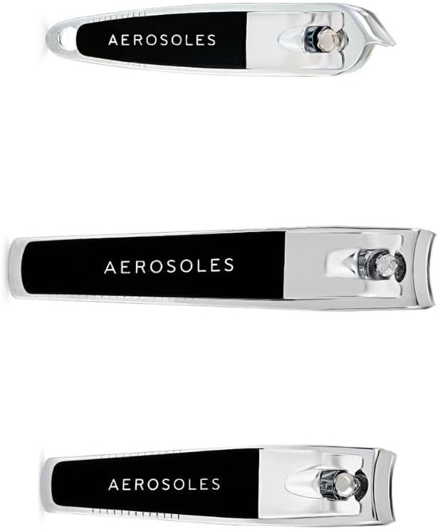 Aerosoles 3PC Stainless Steel Nail Clipper Set – Professional Nail Clippers for Men and Women, Toe Nail Clippers, and Fingernail Clippers for Seniors