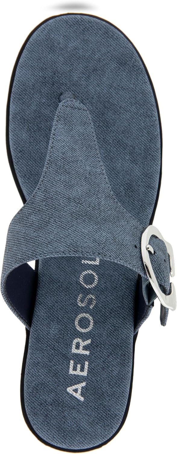 Aerosoles womens Izola(Blue Jean Denim Textured Faux Leather)