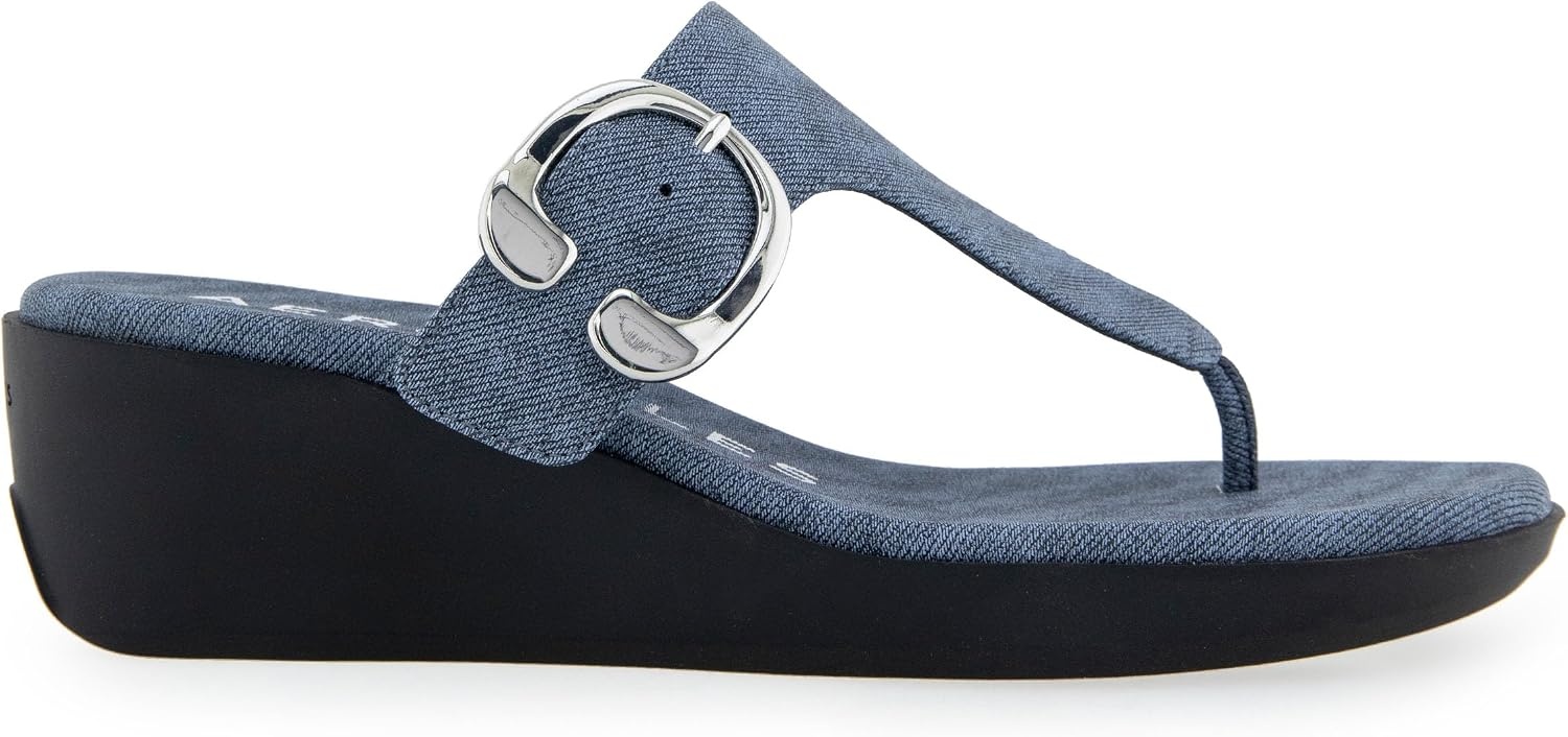 Aerosoles womens Izola(Blue Jean Denim Textured Faux Leather)